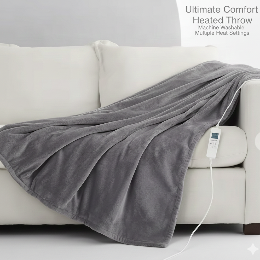 Electric Heated Blanket 9 Heating Levels Flannel Heated Blanket Portable Flannel Blanket Quickly Heated Cape Pad