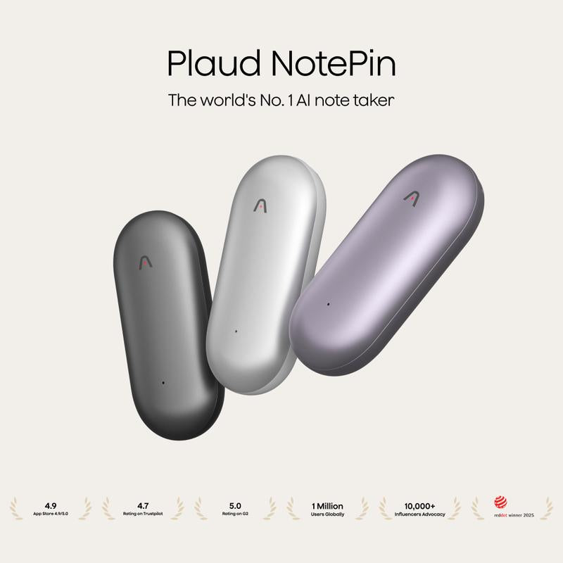 Plaud Notepin Voice Recorder, Transcribe & Summarize Support 112 Languages, Gifts for Him, Gifts for Her