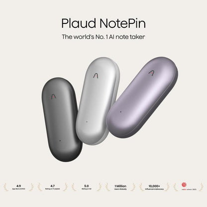 Plaud Notepin Voice Recorder, Transcribe & Summarize Support 112 Languages, Gifts for Him, Gifts for Her