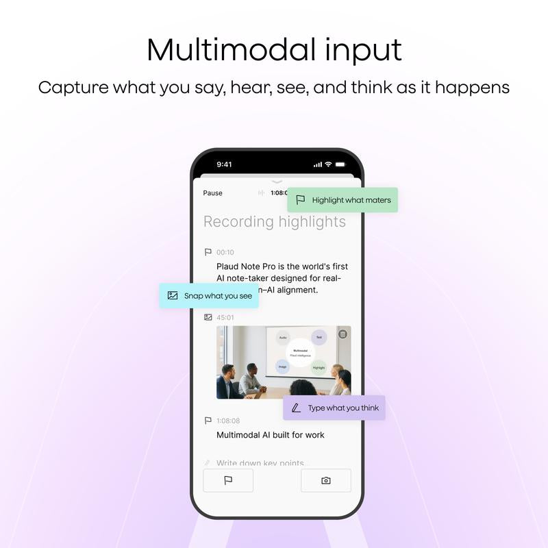 Plaud Notepin Voice Recorder, Transcribe & Summarize Support 112 Languages, Gifts for Him, Gifts for Her